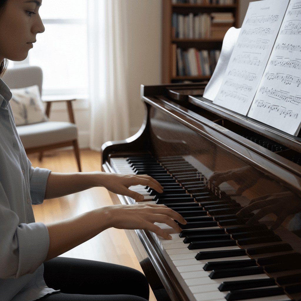 Piano finger exercises and practice routine
